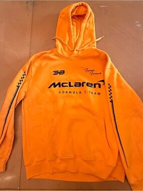 Orange Hooded Pullover Sweatshirt - Men